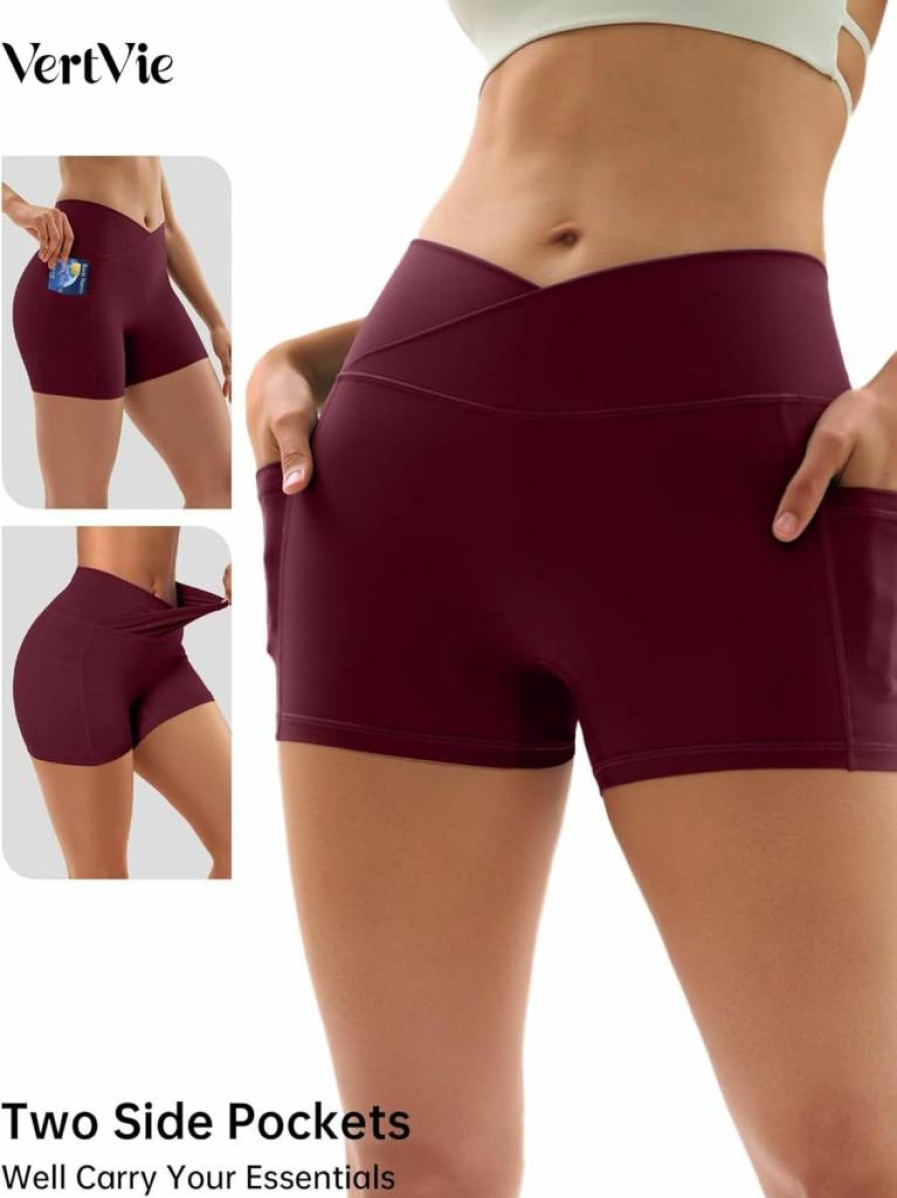 Vertvie Women's High Waisted Workout Shorts 3"/9" - Yoga, Gym, Volleyball Spandex Biker Shorts with Pockets