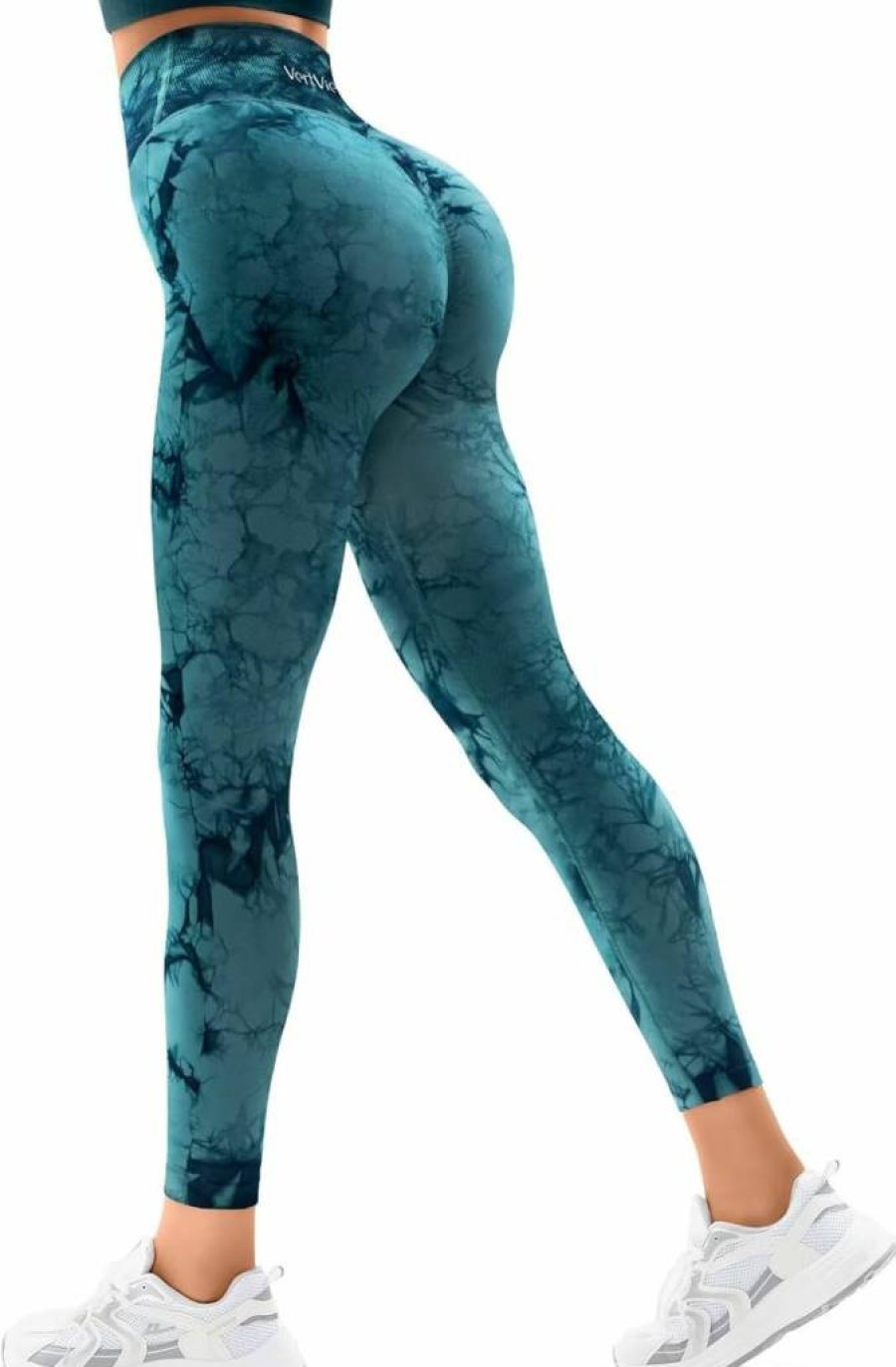 Vertvie High Waisted Scrunch Butt Lifting Yoga Pants for Women - Tummy Control Workout Leggings with Crossover Design