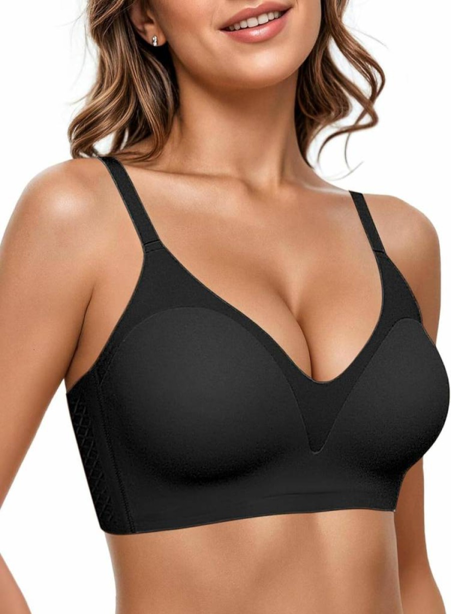 Vertvie Wireless Push Up Bra for Women - Seamless Full Coverage Bralette, No Underwire Comfort, Molded Cup Support