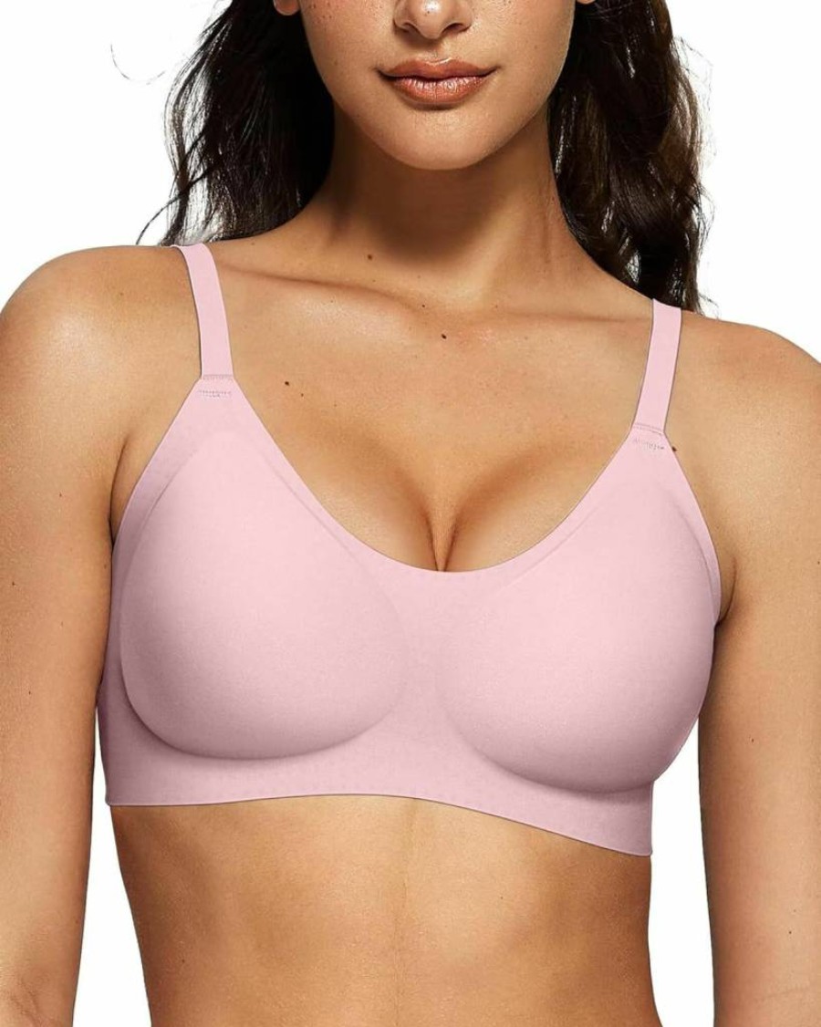 Vertvie Women's Seamless Wireless Push-Up Bra - Full Coverage T-Shirt Bra, No Underwire, Smooth U Design, Comfortable Bralette for Everyday Wear