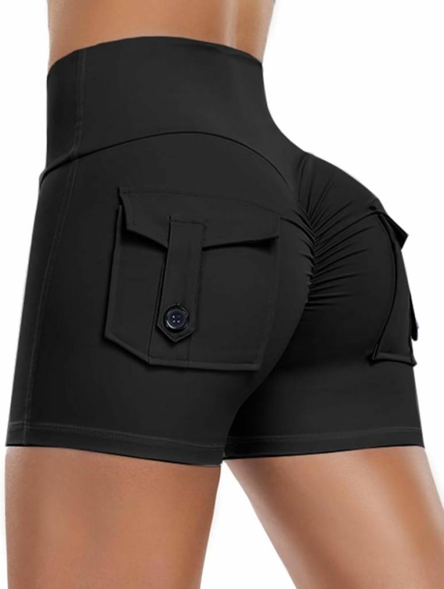 Vertvie Women's High Waisted Scrunch Butt Lifting Shorts for Yoga, Workout & Gym with Pocket
