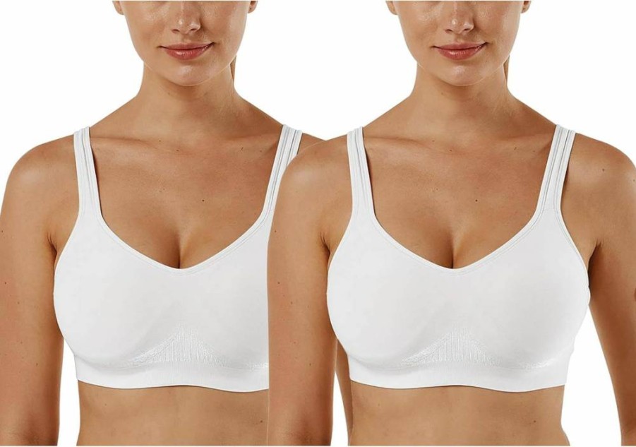 Vertvie Women's Wireless Seamless Sports Bra - Full Coverage Bralette for Yoga, Workout, Sleeping & Everyday Comfort