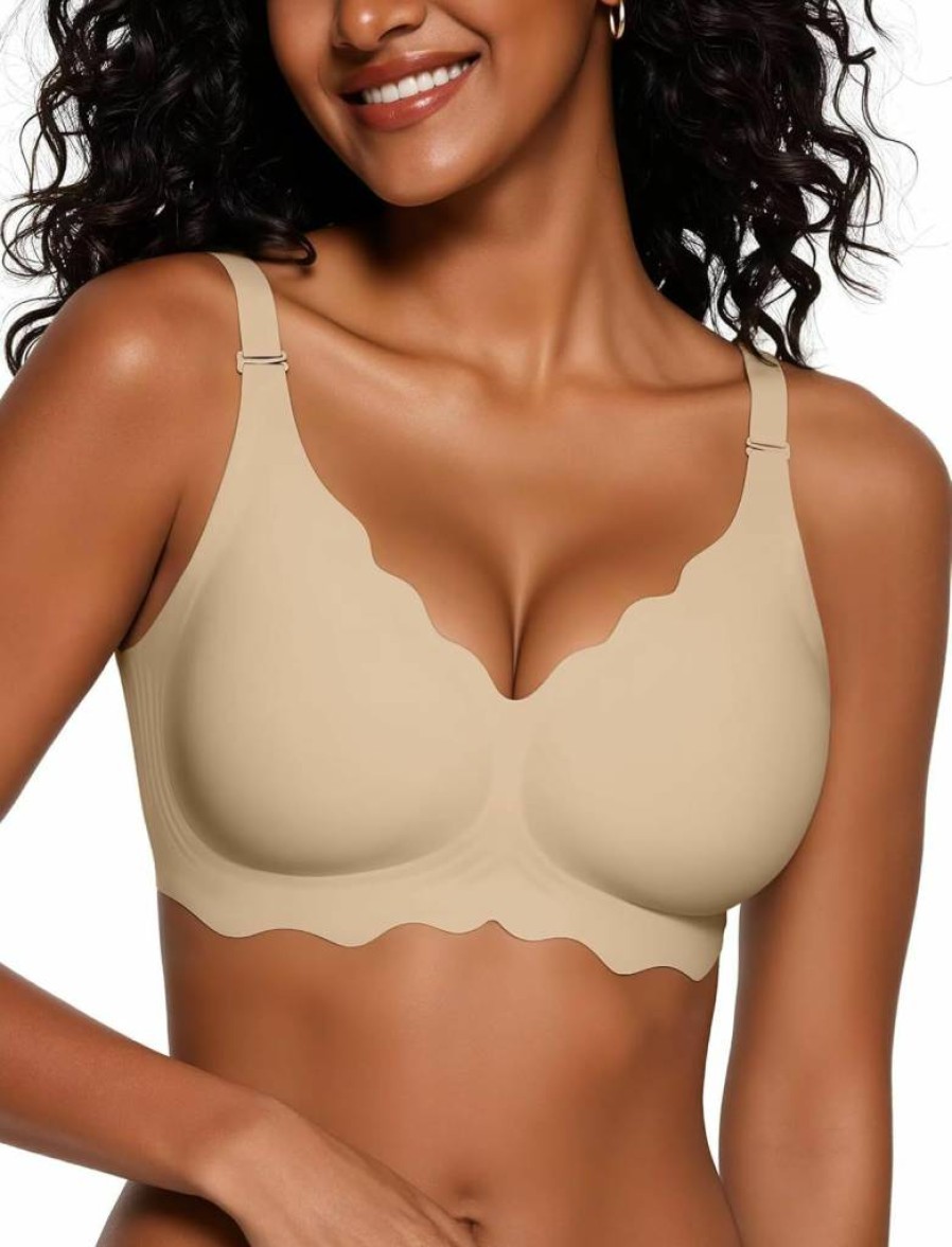 Vertvie Wireless Push Up Bra for Women - Seamless Comfort, Full Coverage Bralette, No Underwire Support for Everyday & Sports Wear