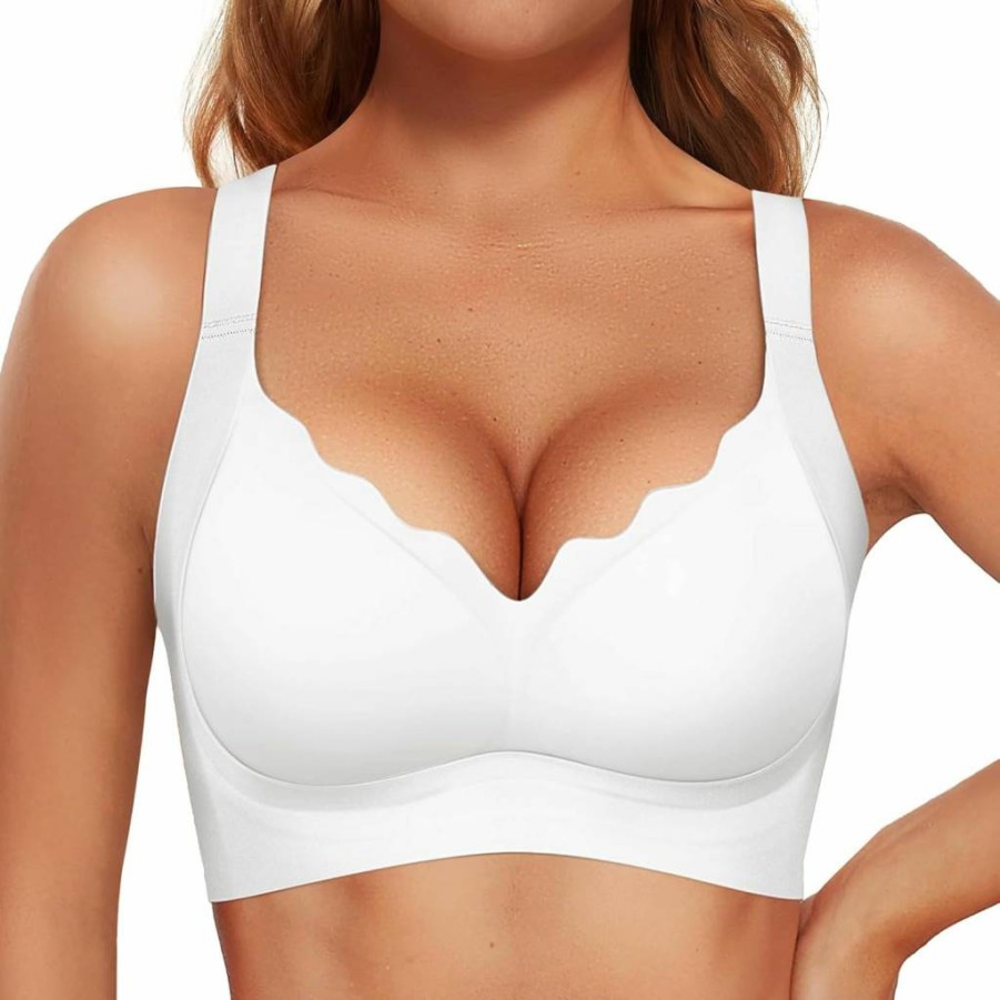 Vertvie Women's Wireless Push-Up Bra - Seamless Full Coverage Bralette, Comfortable Support for Sports & Daily Wear