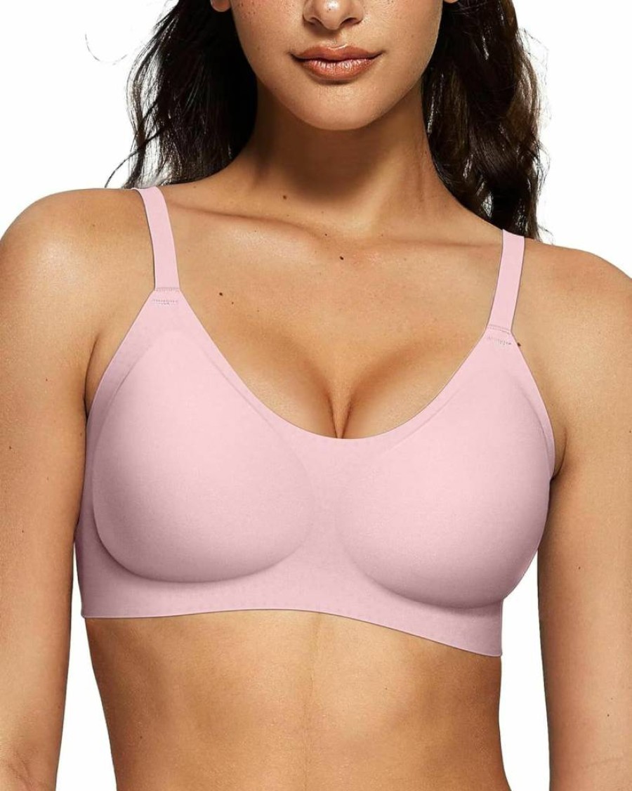 Vertvie Women's Seamless Wireless Push Up Bra - Full Coverage T-Shirt Bra - Comfortable Support Bralette for Everyday Wear