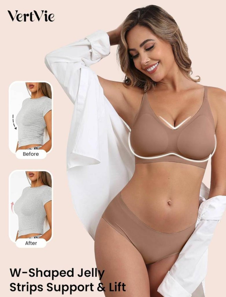 Vertvie Wireless Bras for Women - Full Coverage, Supportive, Seamless Bralette, No Underwire, Comfortable T-Shirt Bra for Everyday Wear