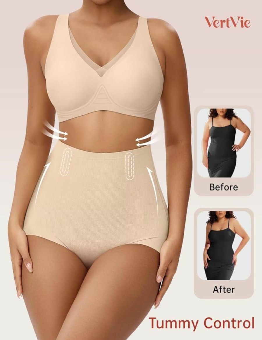 Vertvie High Waisted Tummy Control Shapewear Shorts for Women - Butt Lifting Seamless Body Shaper Underwear for Dresses