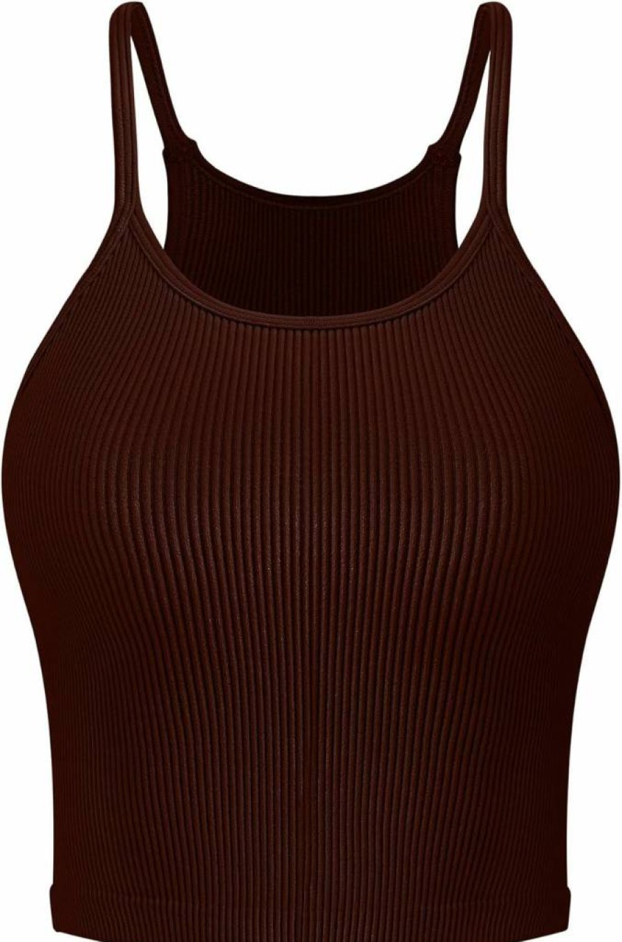 Vertvie Women's Ribbed Knit Crop Tank Top - Sleeveless Racerback Camisole, Soft Seamless Basic Halter Neck Slim Fit