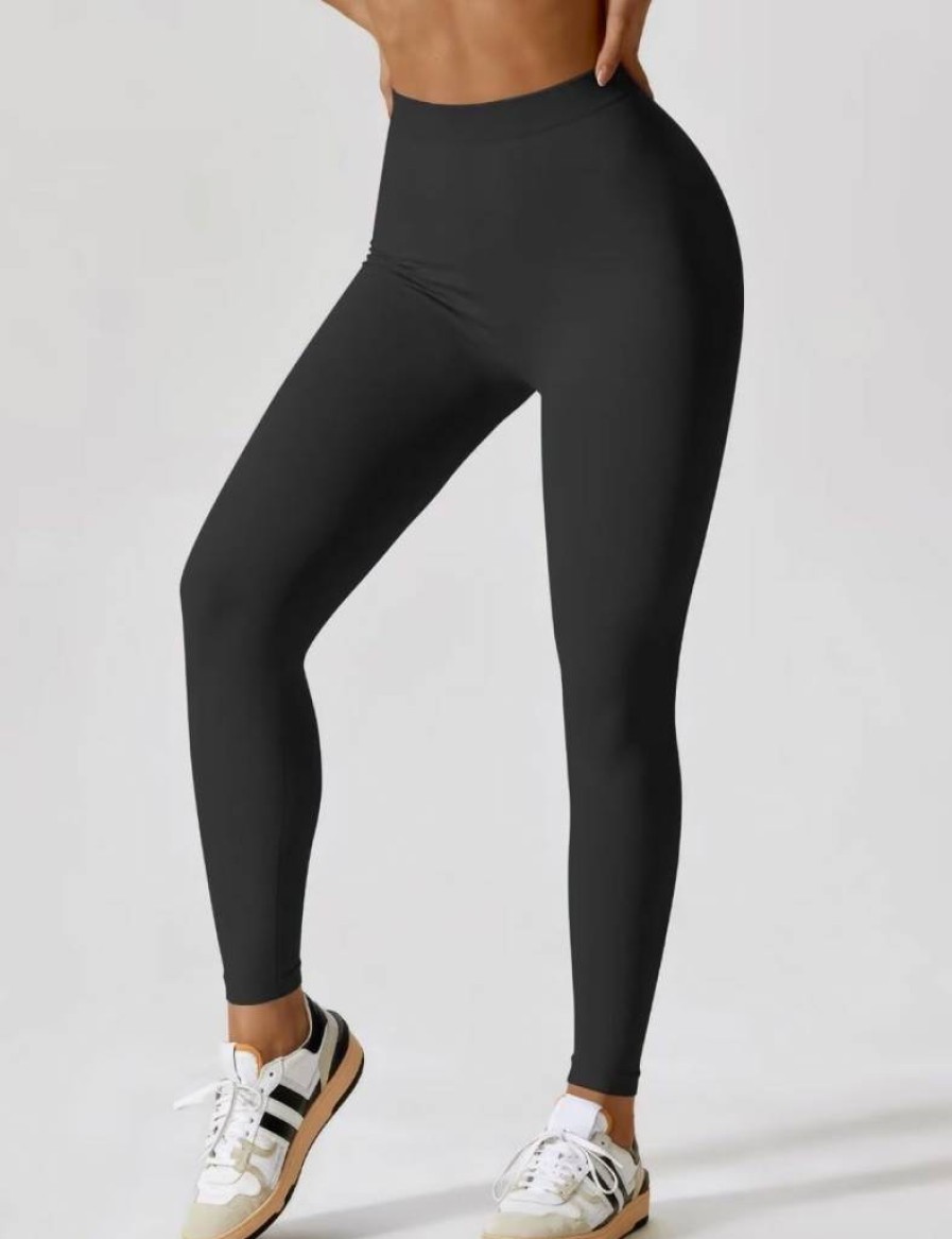 Vertvie Women's High Waisted V-Back Scrunch Yoga Pants - Tummy Control Seamless Workout Leggings for Gym & Booty Enhancement