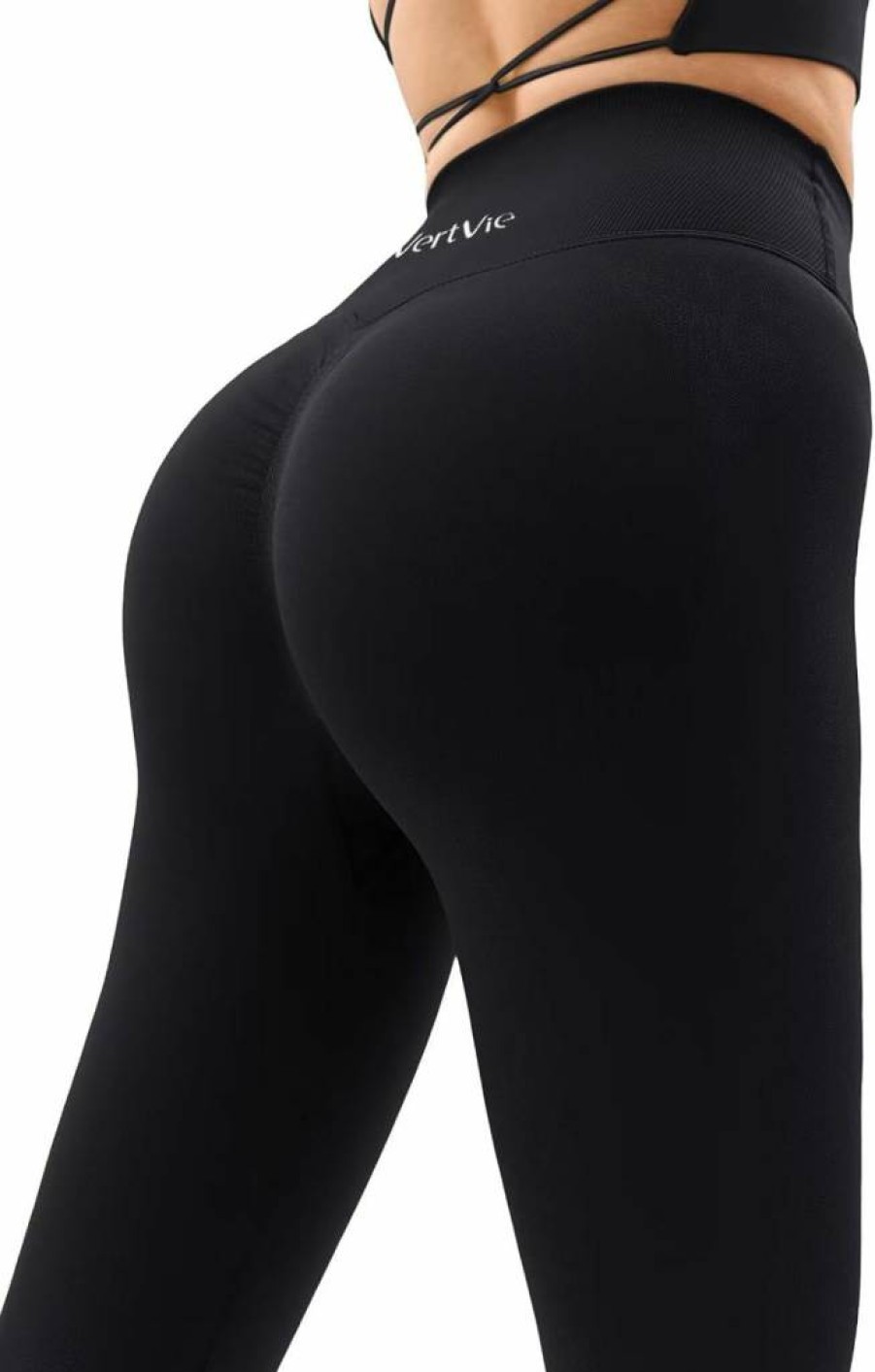 Vertvie High Waisted Scrunch Butt Lifting Leggings for Women - Tummy Control Yoga Pants, Crossover Gym Workout Leggings