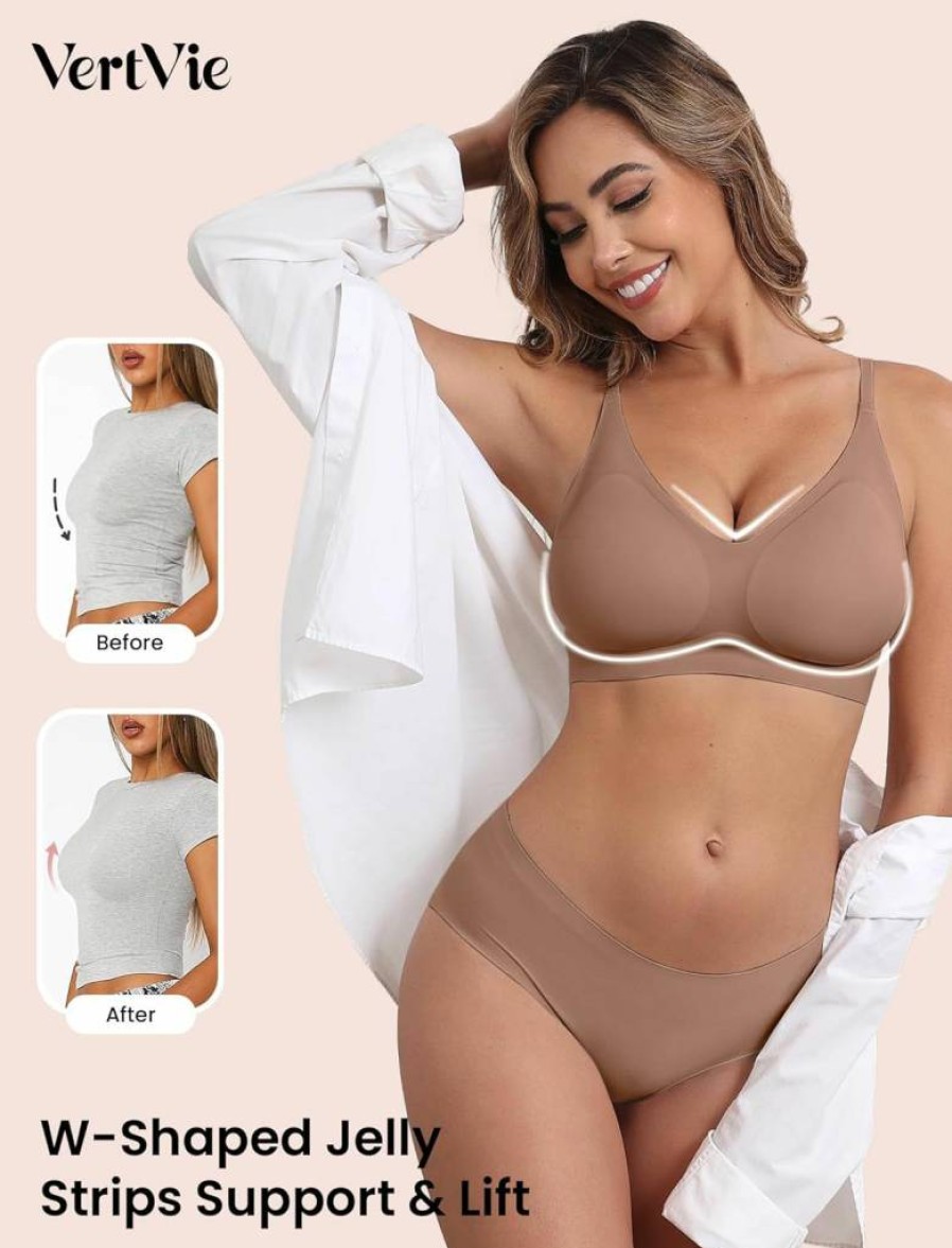Vertvie Wireless Comfort Bras for Women - Seamless Full Coverage T-Shirt Bra, No Underwire, Supportive & Soft Bralette